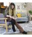 Ladies 3 Pack Knee High 100% Cotton Soft Breathable Socks-5