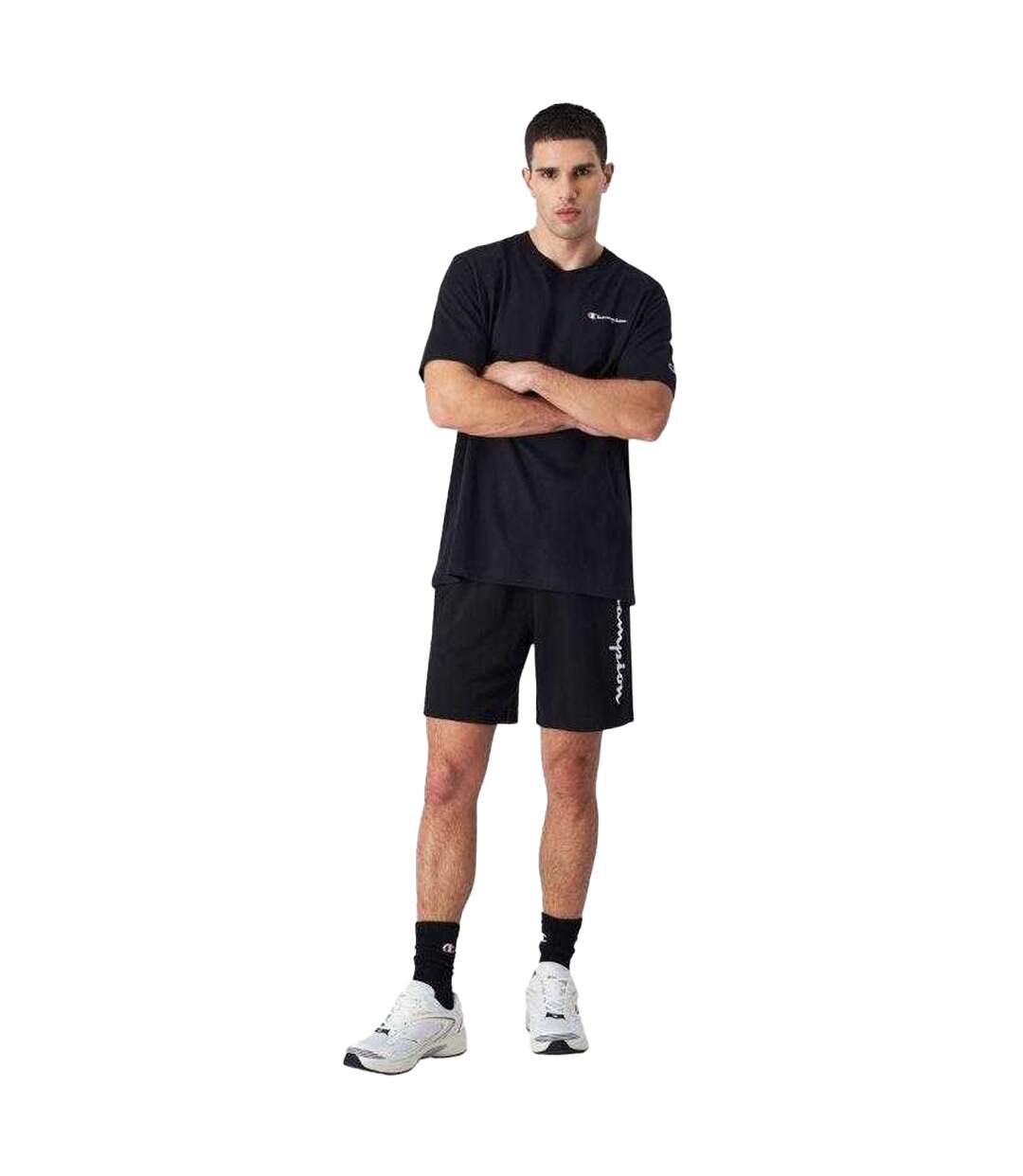 T-shirt Manches Courtes Homme Noir Champion-4