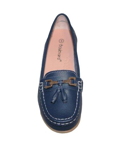 Mocassins de selle femme bleu marine Boulevard