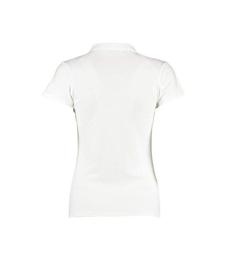 T-shirt À Manches Courtes Et Col Mandarin Femme Blanc Kustom Kit