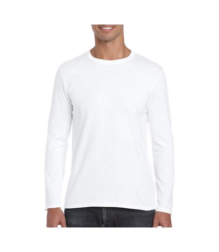 T-shirt À Manches Longues Hommes Blanc Gildan