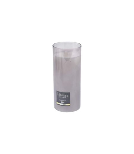 Bougie Ronde LED Verrine 17cm Gris Clair