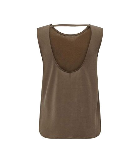 Débardeur marron femme only free life - l