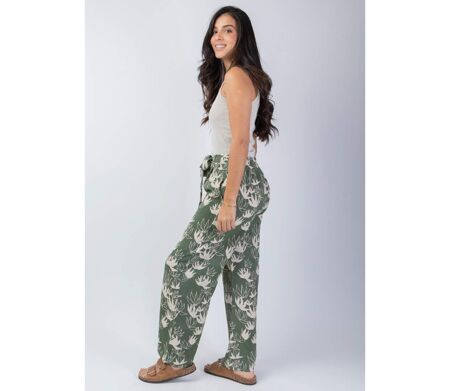 Pantalon femme jambes larges MELODY kaki Coton Du Monde