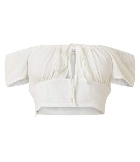 Womens/ladies Alba Bandeau Crop Top White Grace Jacob