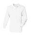 Polo de rugby à manches longues 100% coton homme blanc/blanc Front Row-1