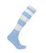 chaussettes sport rayées - PA021 - bleu ciel et blanc