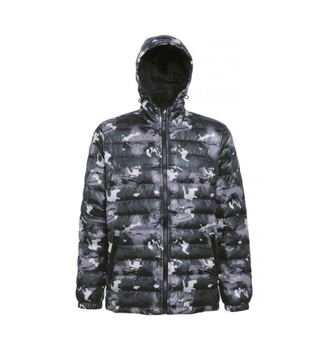 2786 Mens Hooded Water & Wind Resistant Padded Jacket (Camo Grey) - UTRW3424