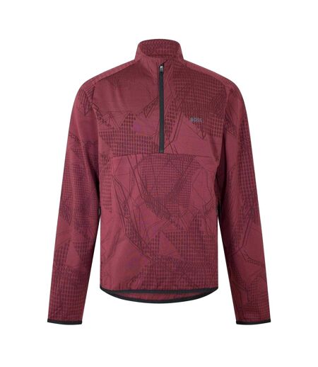 Mens Desert Half Zip Long-sleeved Active T-shirt Red Boss