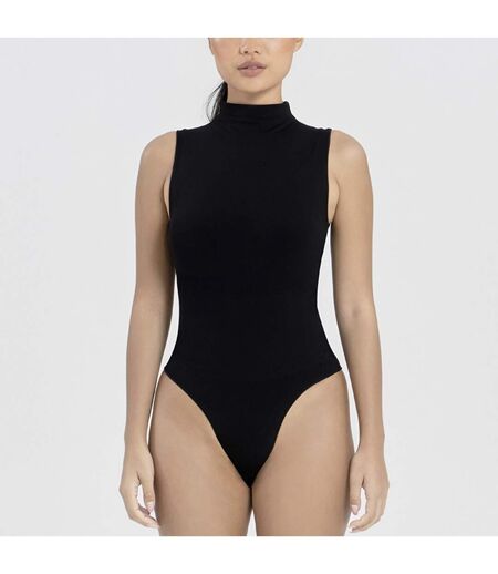 Ladies Essentials Sleeveless Turtleneck Bodysuit Sculpting Recycled Stretch Fit