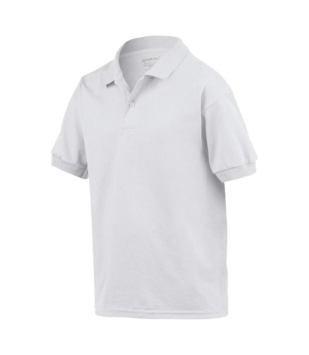 Dryblend polo enfant unisexe blanc Gildan-3