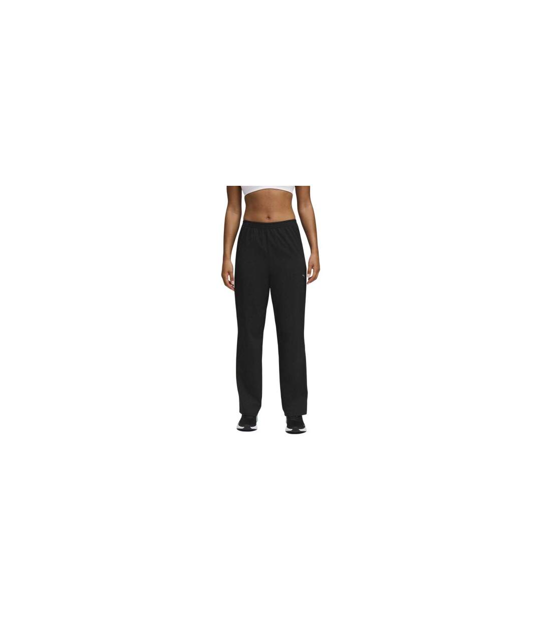 Womens/ladies Fashion Knitted High Waist Tracksuit Bottoms  Black Puma-1
