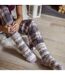 Ladies Fairisle Nordic Winter Non Slip Thermal Slipper Socks-4
