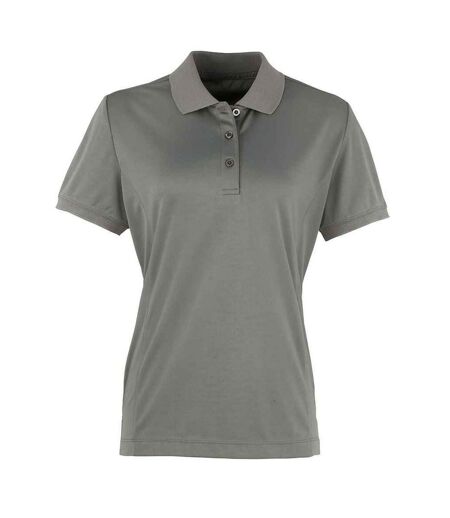 Polo coolchecker femme gris foncé Premier