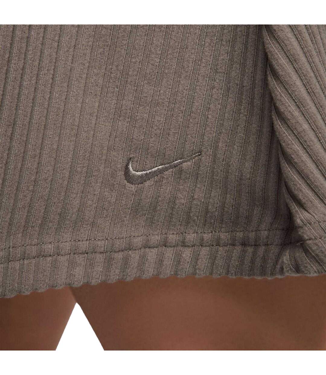 Womens/ladies Chill Ribbed Knitted Mini Skirt Mink Nike-3