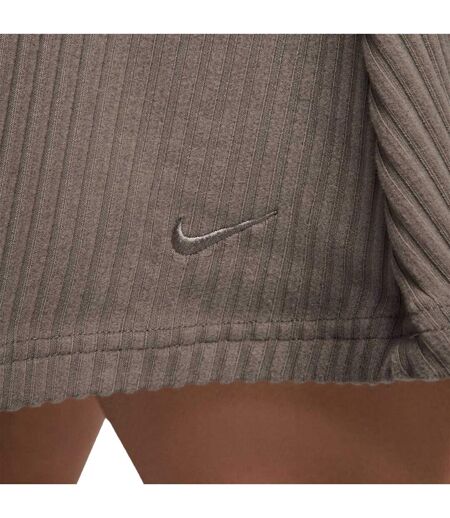 Womens/ladies Chill Ribbed Knitted Mini Skirt Mink Nike