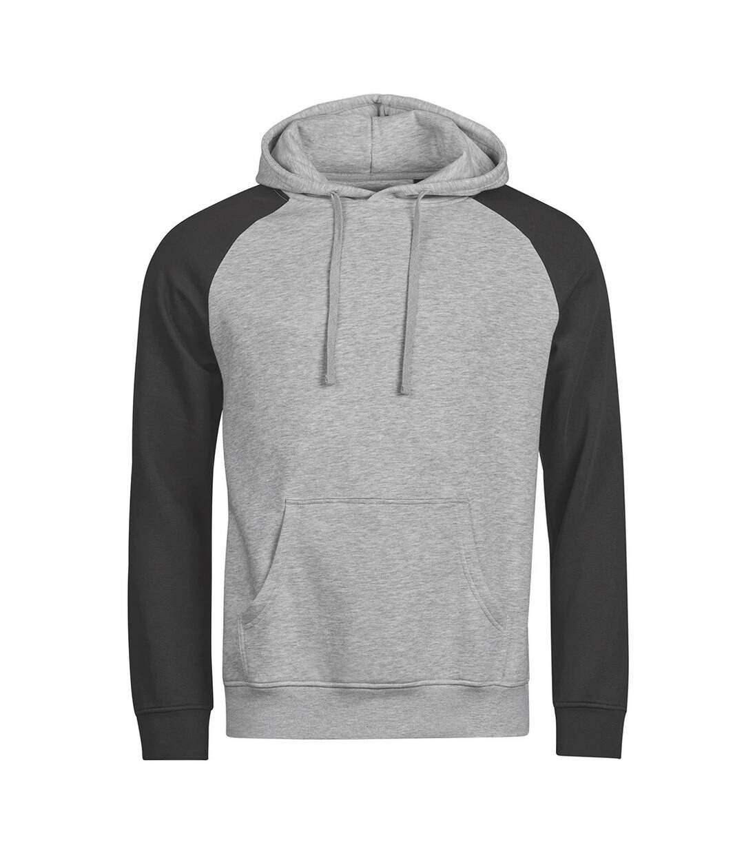 Mens Two Tone Hoodie Heather Grey Black Tee Jays-1