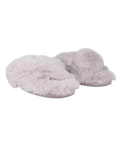 Chaussons Motif/style Duveteux Femme Gris Clair Jack Wills