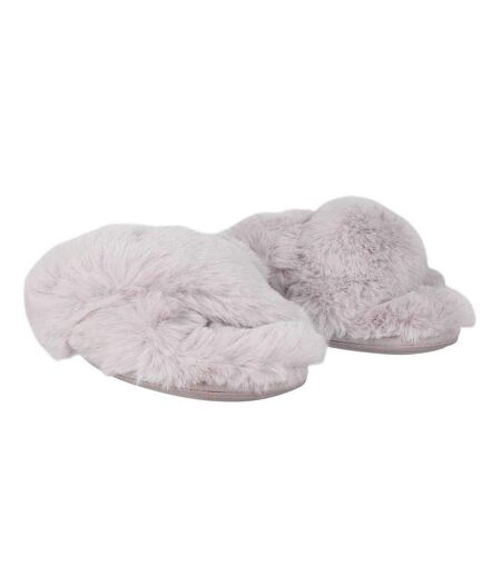 Chaussons Motif/style Duveteux Femme Gris Clair Jack Wills