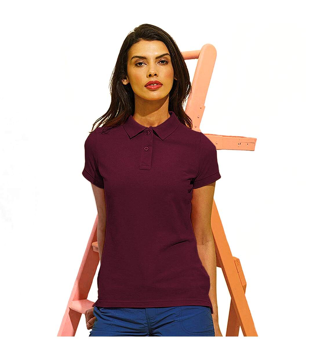 Polo manches courtes femme bordeaux Asquith & Fox