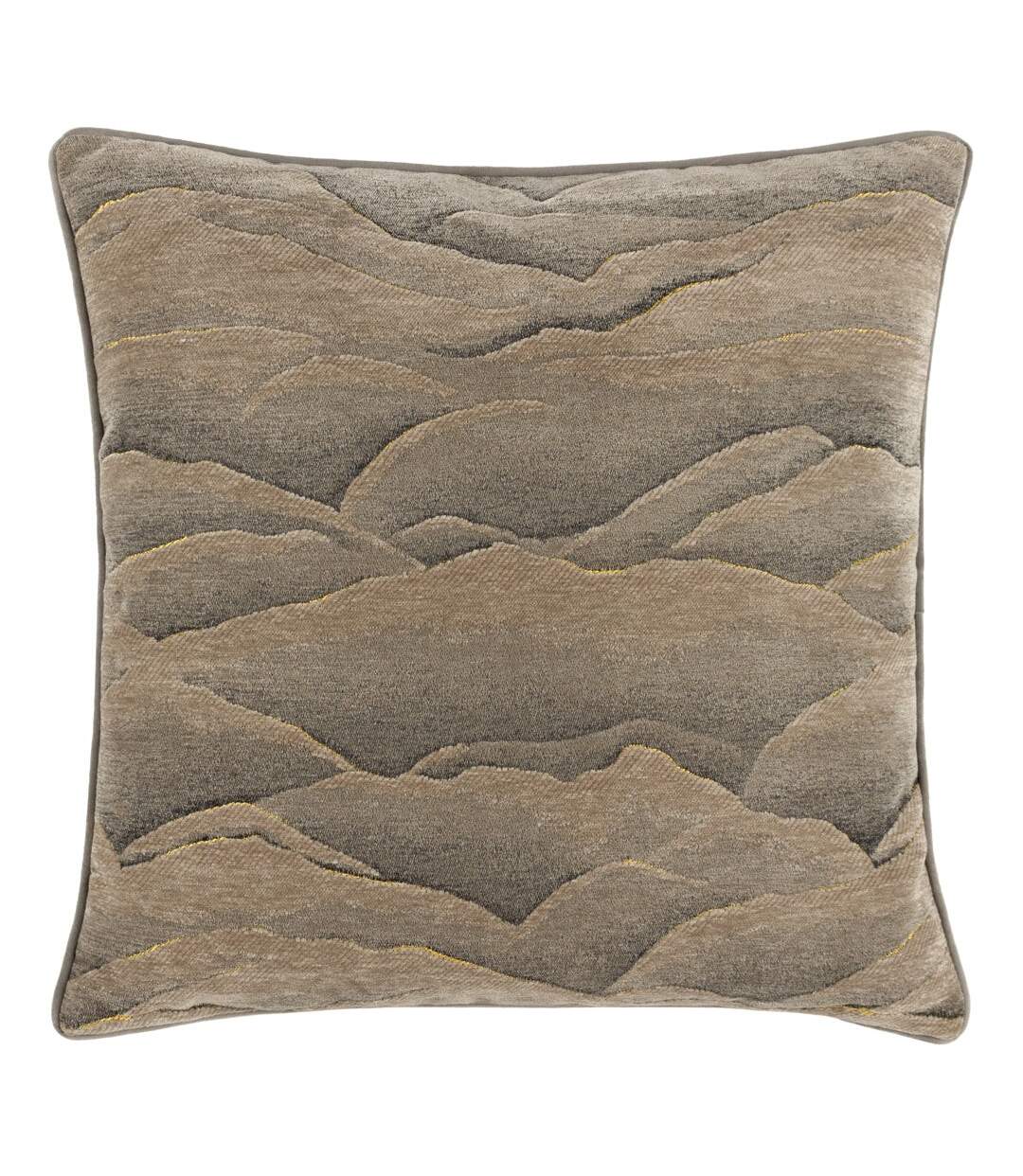 Stratus piping detail jacquard cushion cover 45cm x 45cm taupe Paoletti