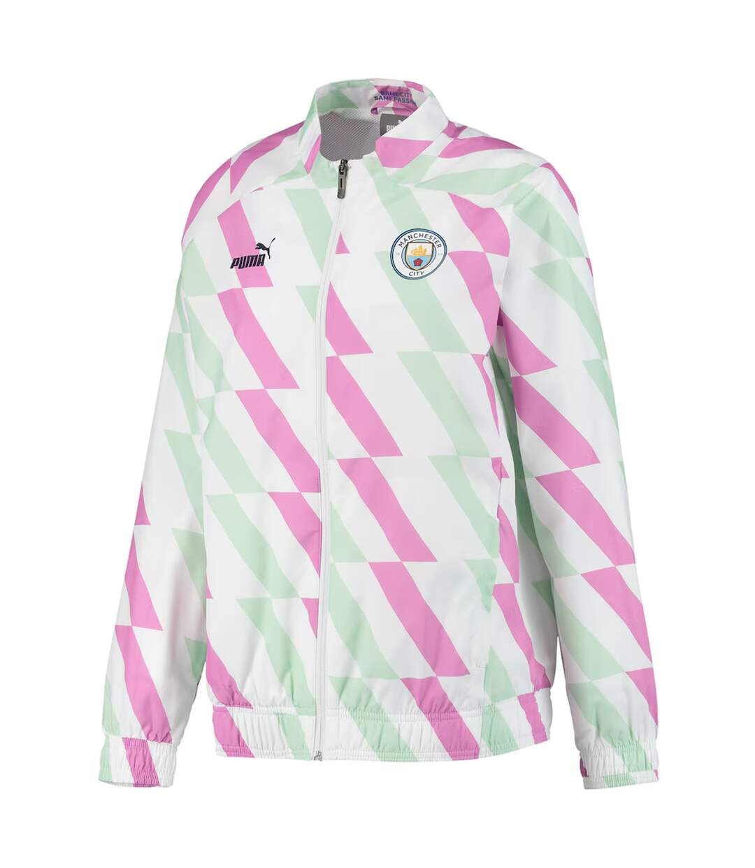 Womens/ladies Prematch Manchester City Fc Jacket  White Puma-3