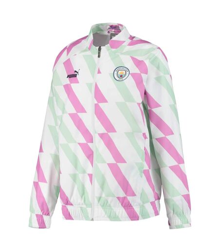 Womens/ladies Prematch Manchester City Fc Jacket  White Puma
