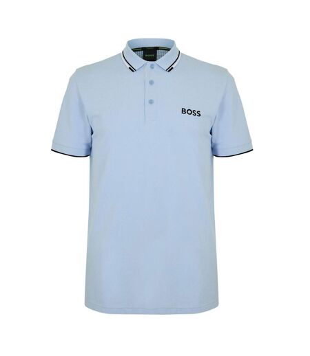 Mens Paddy Pro Cotton Pique Polo Shirt Blue Boss