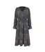Womens/ladies Butterfly V Neck Midi Dress Black Mela London-2