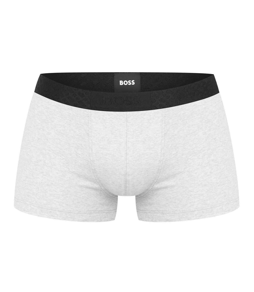 Lot De 3  Boxers Motif/style Monogramme Homme Noir Blanc Gris Boss-3
