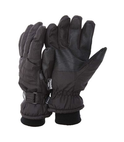 FLOSO Mens Padded Thermal Gloves With Palm Grip (3M 40g) (Black) - UTGL123