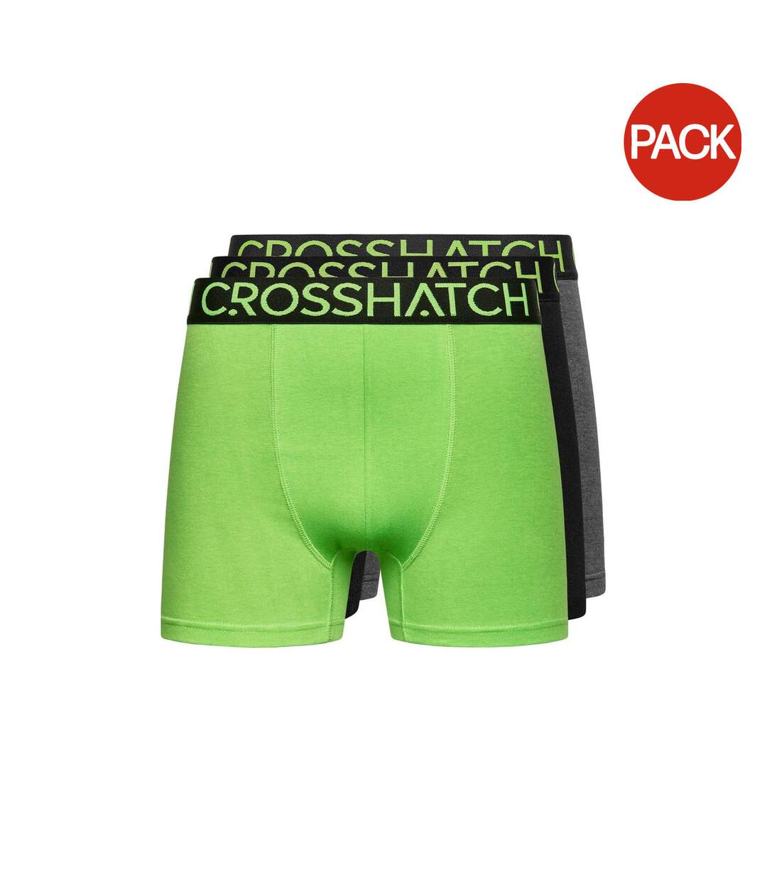 Pack of 3  Mens knightling mve boxer shorts  green/black/grey Crosshatch-1