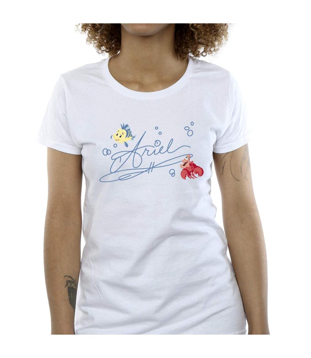 Disney T-shirt en coton Ariel La Petite Sirène Femme/Ladies (Blanc) - UTBI26401-3