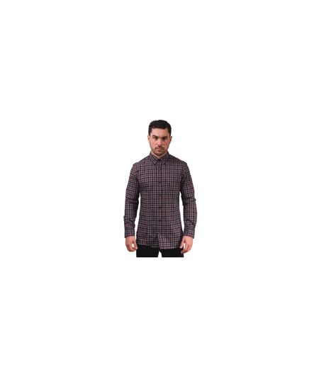 Chemise Manches Longues Motif/style À Carreaux Homme Bordeaux Noir Lambretta