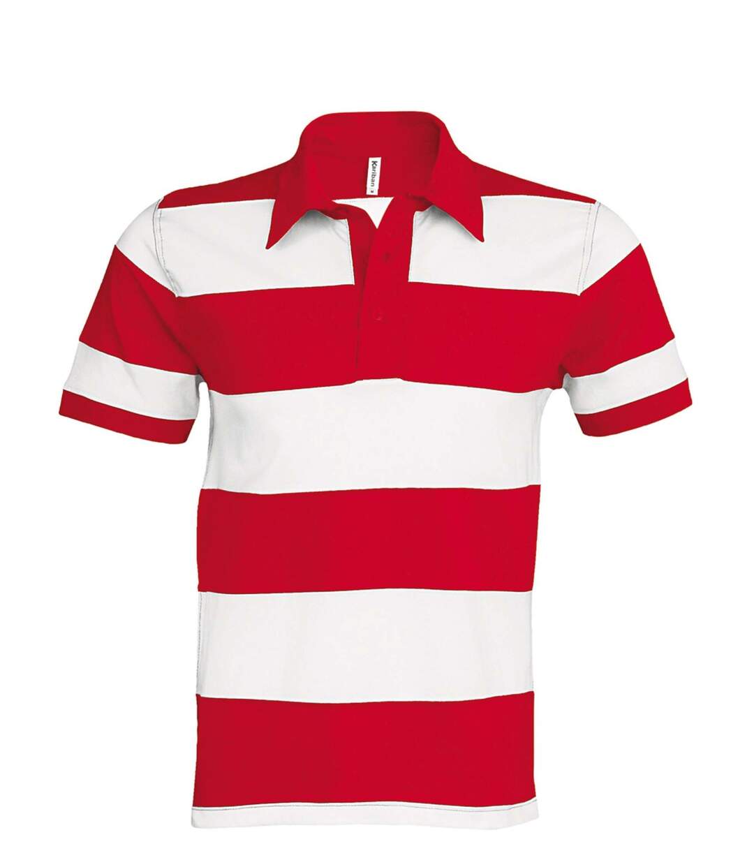 Polo homme rugby - K237 rayé rouge et blanc - manches courtes