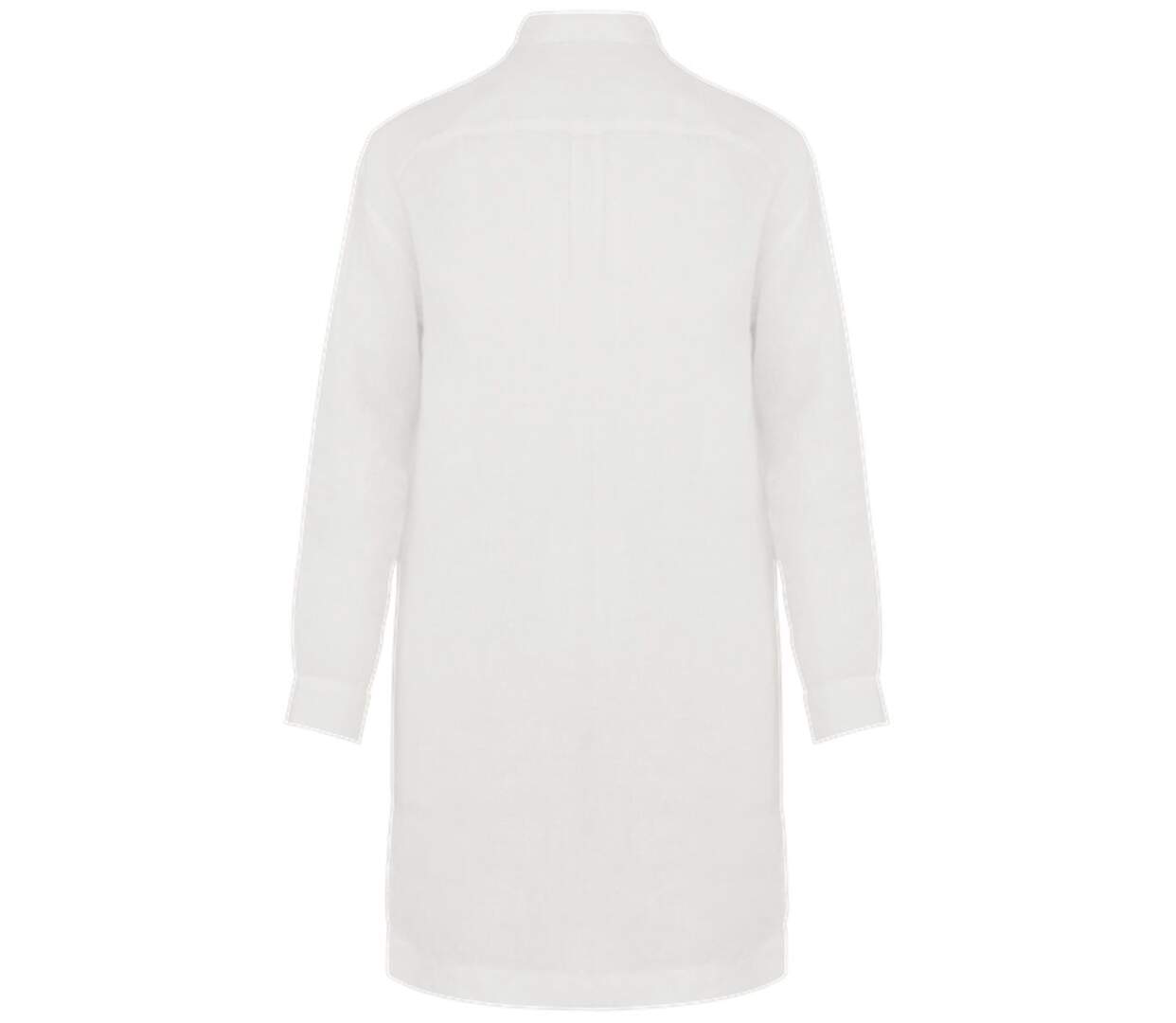 Chemise robe en lin - Femme - PATS5008 - blanc-3