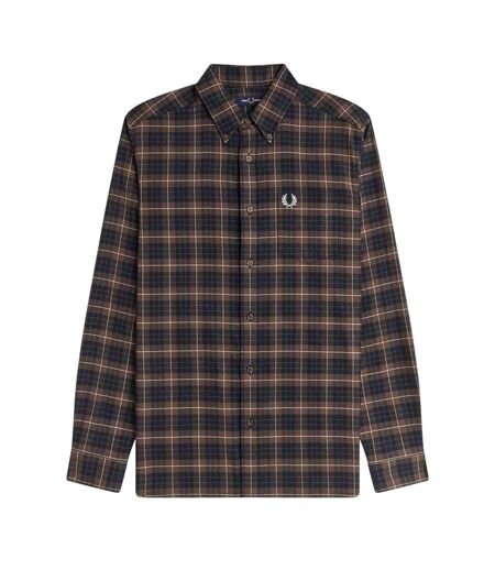 Mens Tartan Button-down Shirt Tobacco Fred Perry