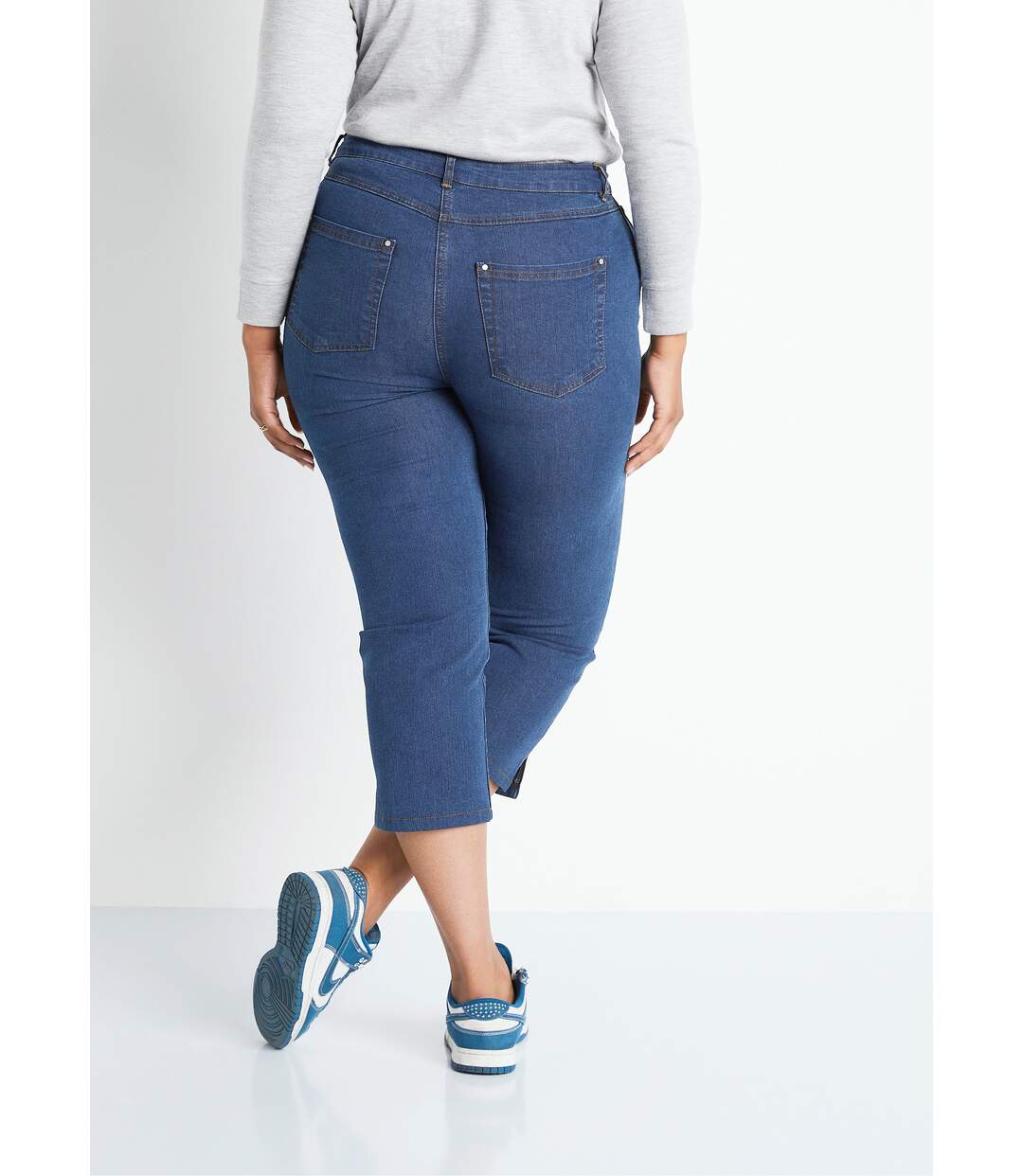 Pantacourt ceinture extensible en jean-2