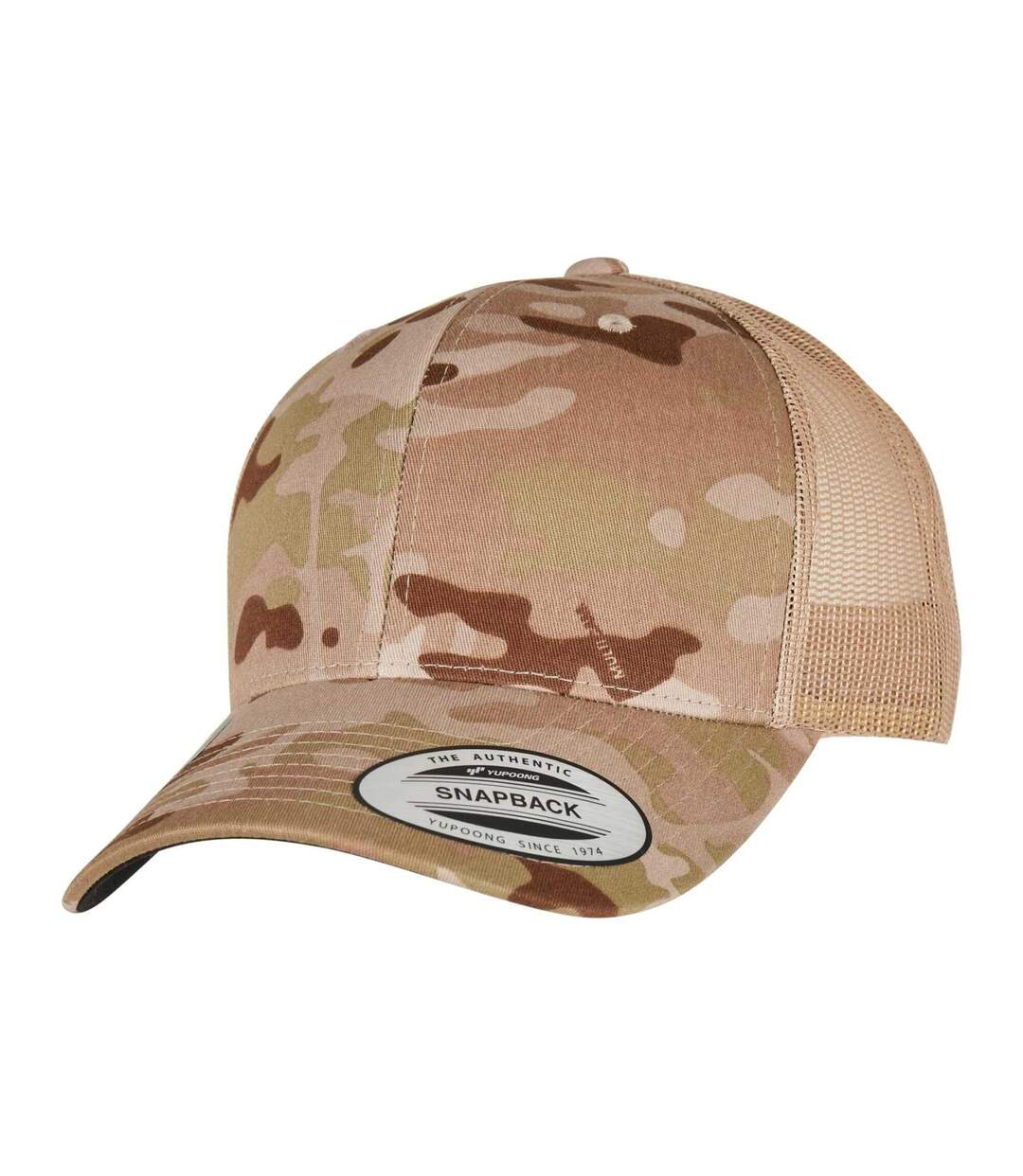 Casquette Trucker Motif/style Rétro Adulte Brun Clair Flexfit-1