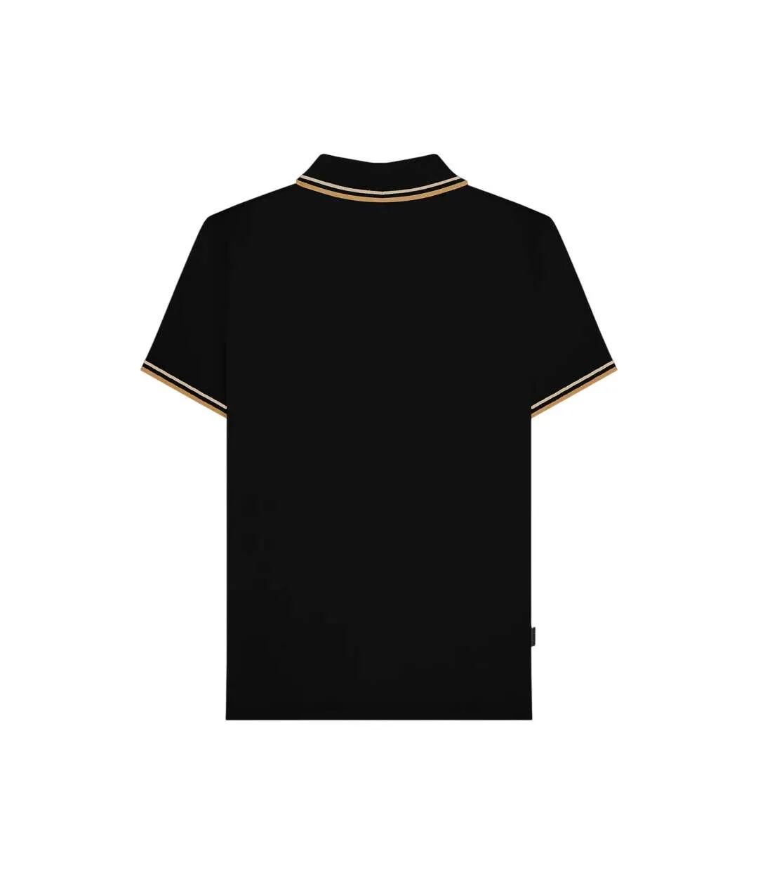 Mens Vertical Stripe Polo Shirt Black Nomad Lambretta-4
