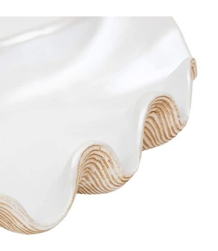Coupelle Déco en Résine Océane 36cm Blanc