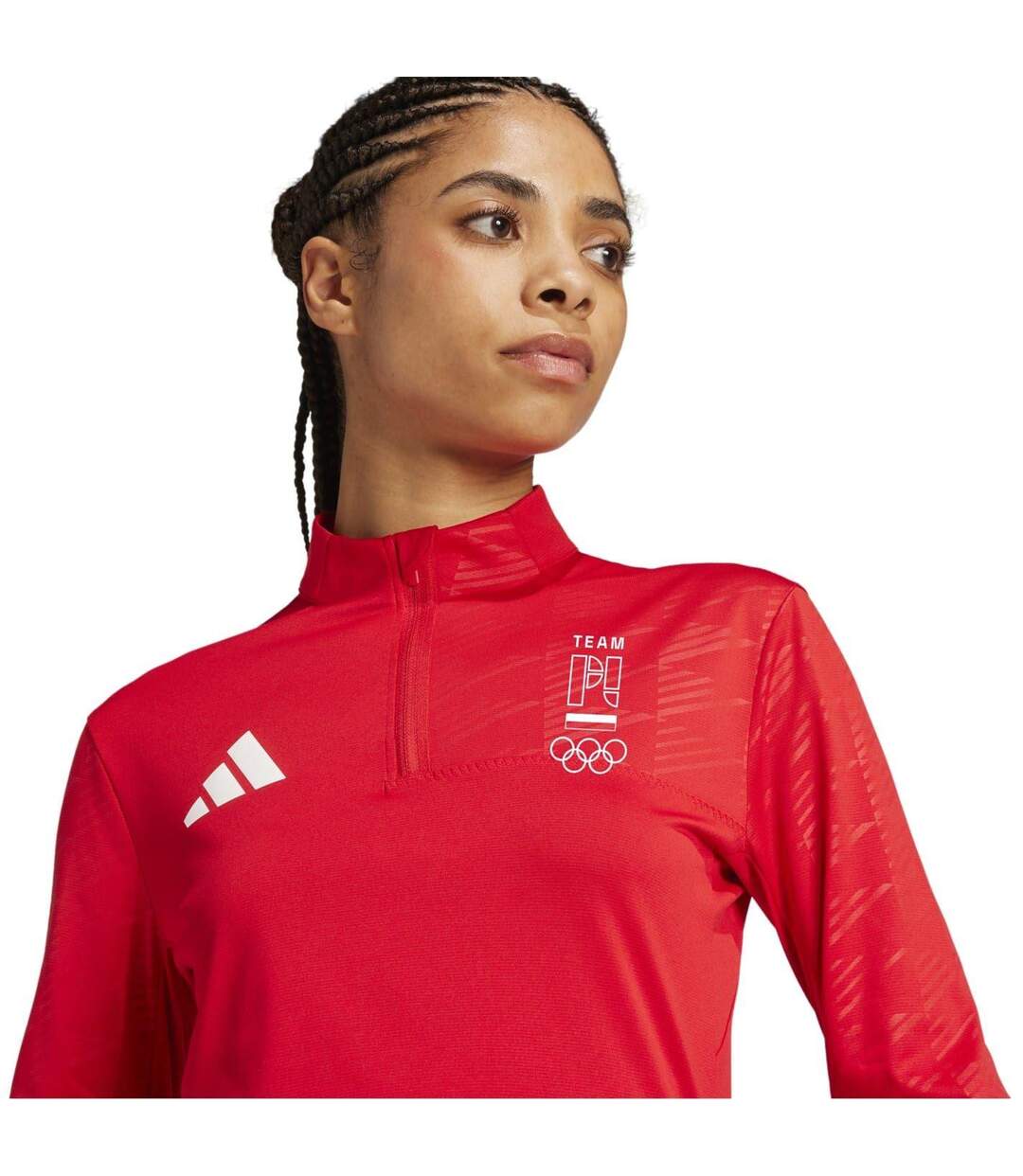 Haut Olympic Poland Femme Rouge Écarlate Adidas-4
