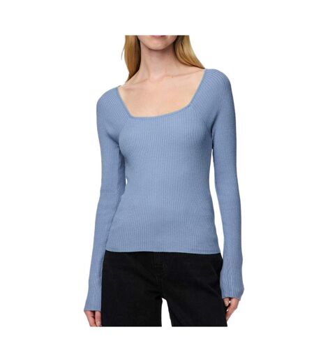 T-Shirt manches longues bleu femme pieces kalu