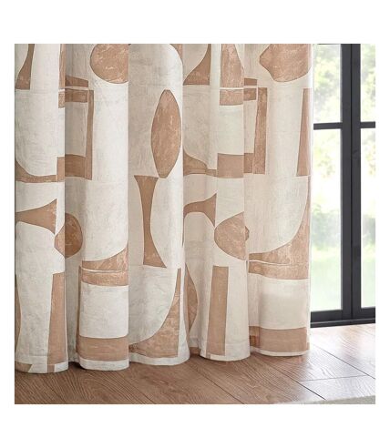 Carro abstract eyelet curtains 90in x 90in clay Hoem