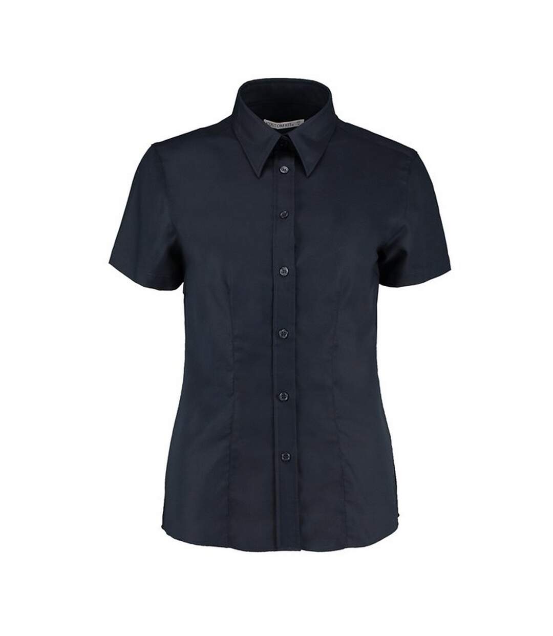 Womens/ladies Oxford Short-sleeved Work Shirt French Navy Kustom Kit-1