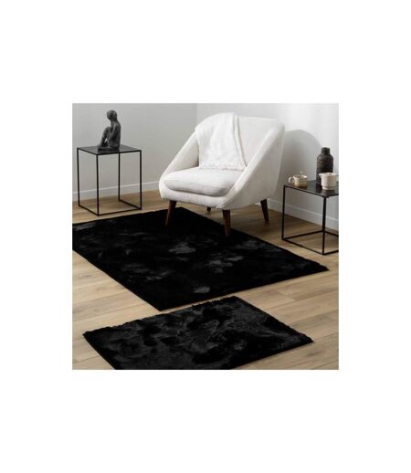 Tapis Imitation Fourrure Feline 60x90cm Noir