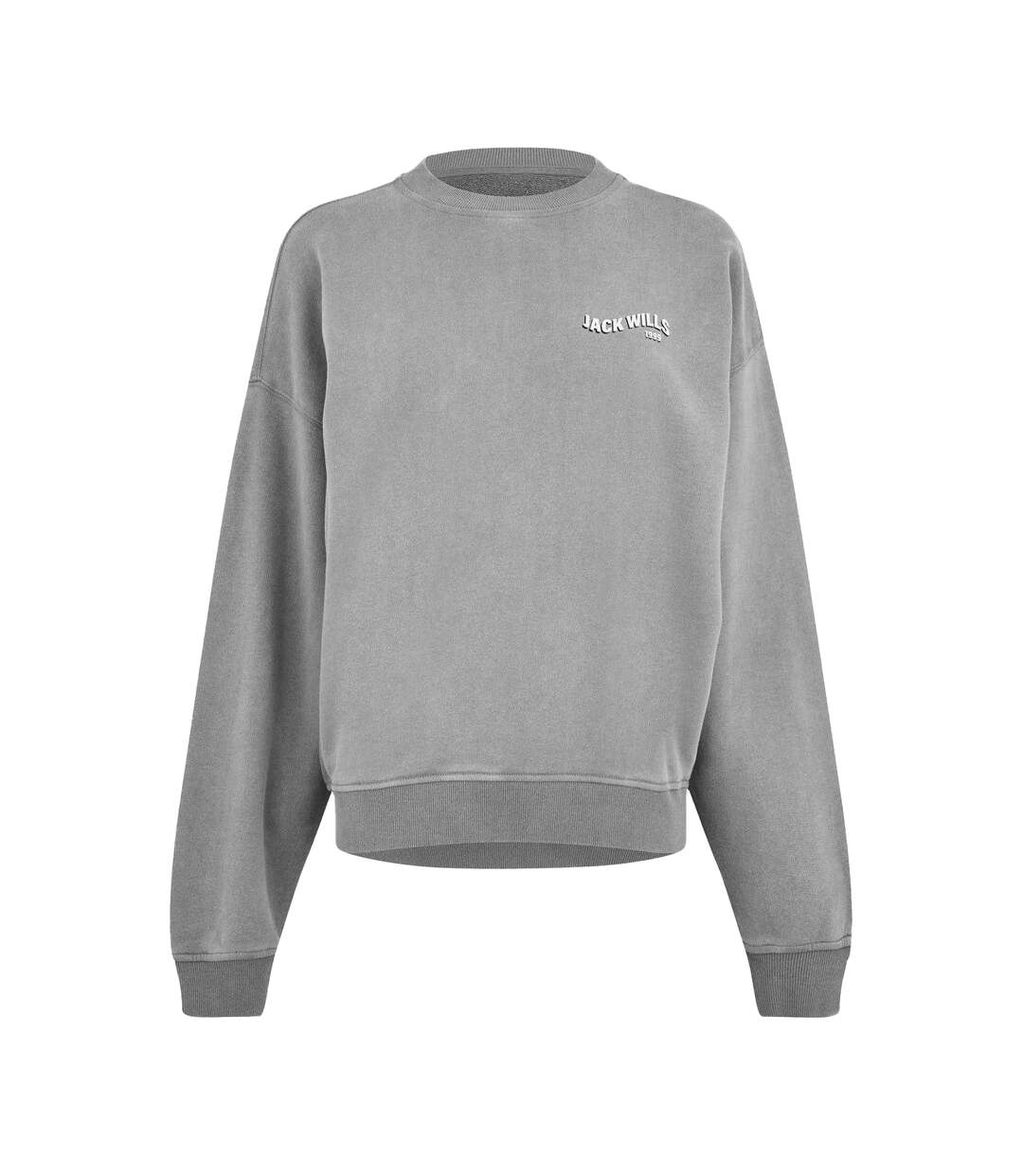 Womens/ladies Washed Crew Neck Sweatshirt Washed Grey Jack Wills-1