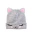 Bonnet Enfant Chat 21cm Gris & Rose-1