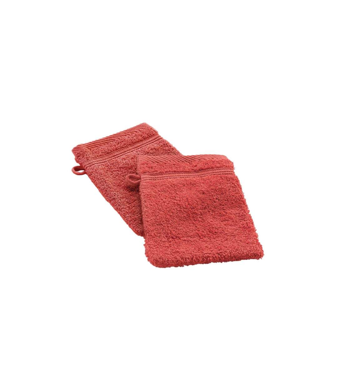 Lot de 2 Gants de Toilette Tendresse 15x21cm Terracotta-1