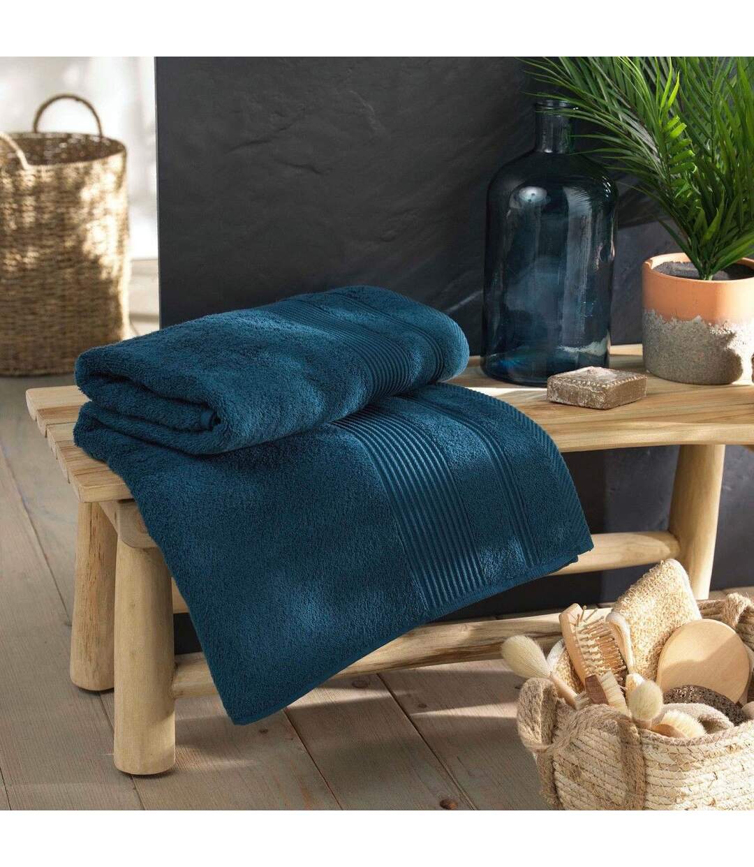 Drap de Bain Tendresse 90x150cm Saphir-3
